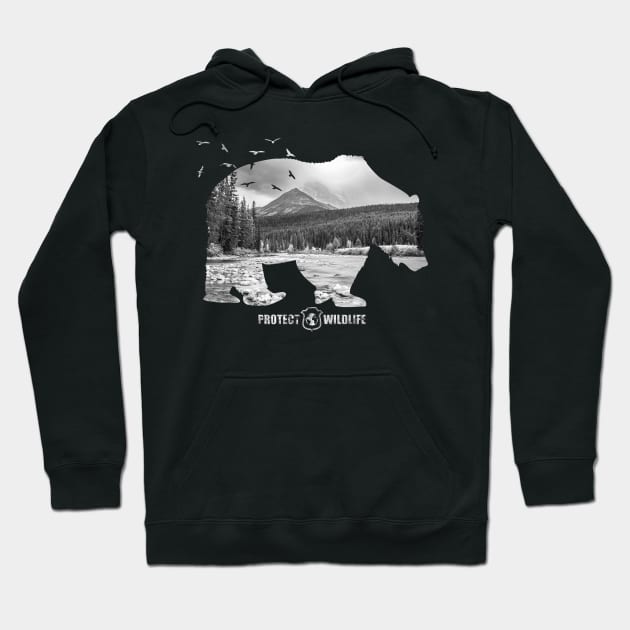 Protect Wildlife - Nature - Bear Silhouette Hoodie by JTYDesigns